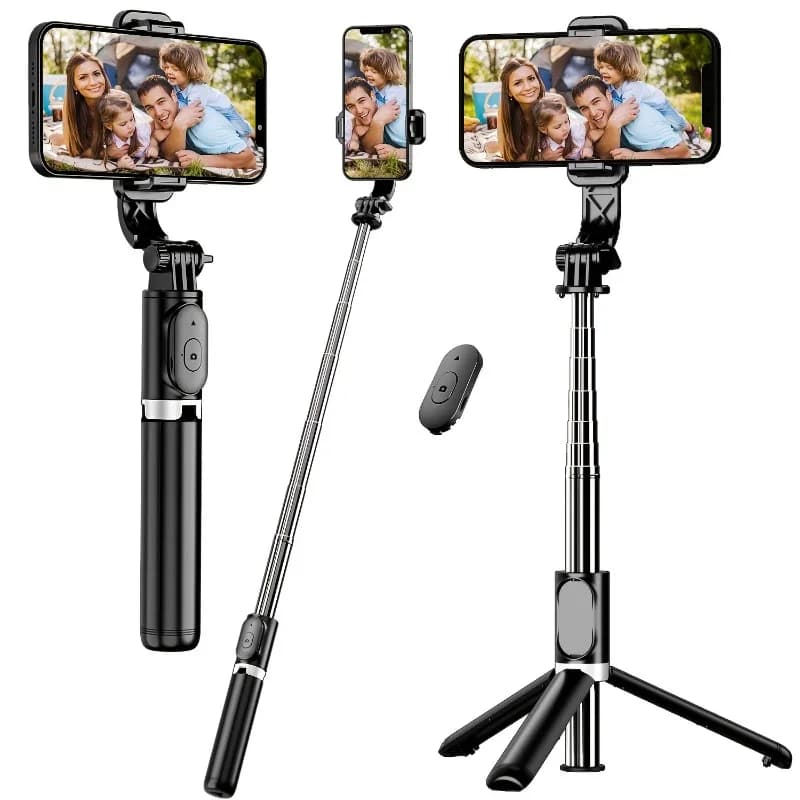 Treppiede per selfie stick wireless con treppiede estensibile remoto Bluetooth leggero per streaming live di telefoni cellulari IPhone