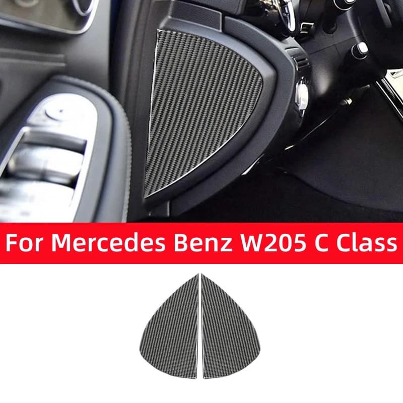 For Mercedes Benz C class GLC W205 X253 interior carbon fiber dashboard auto decoration side cover Trim Sticker car accessories