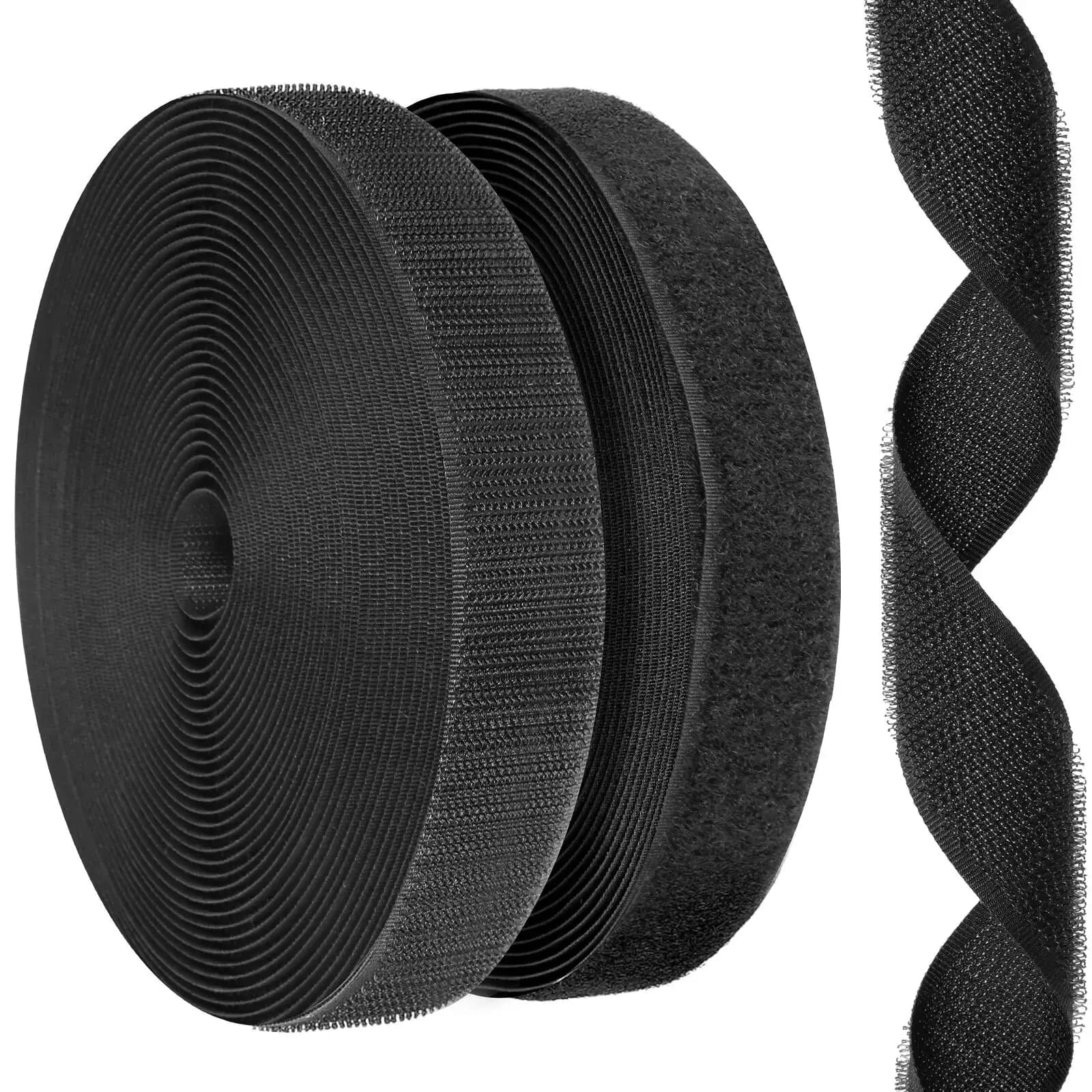 Nastro di fissaggio con gancio e anello da cucire da 1-5 metri Velcros non adesivi in nylon per cucire artigianato fai da te, abbigliamento, borse, scarpe ​ 20-50 mm