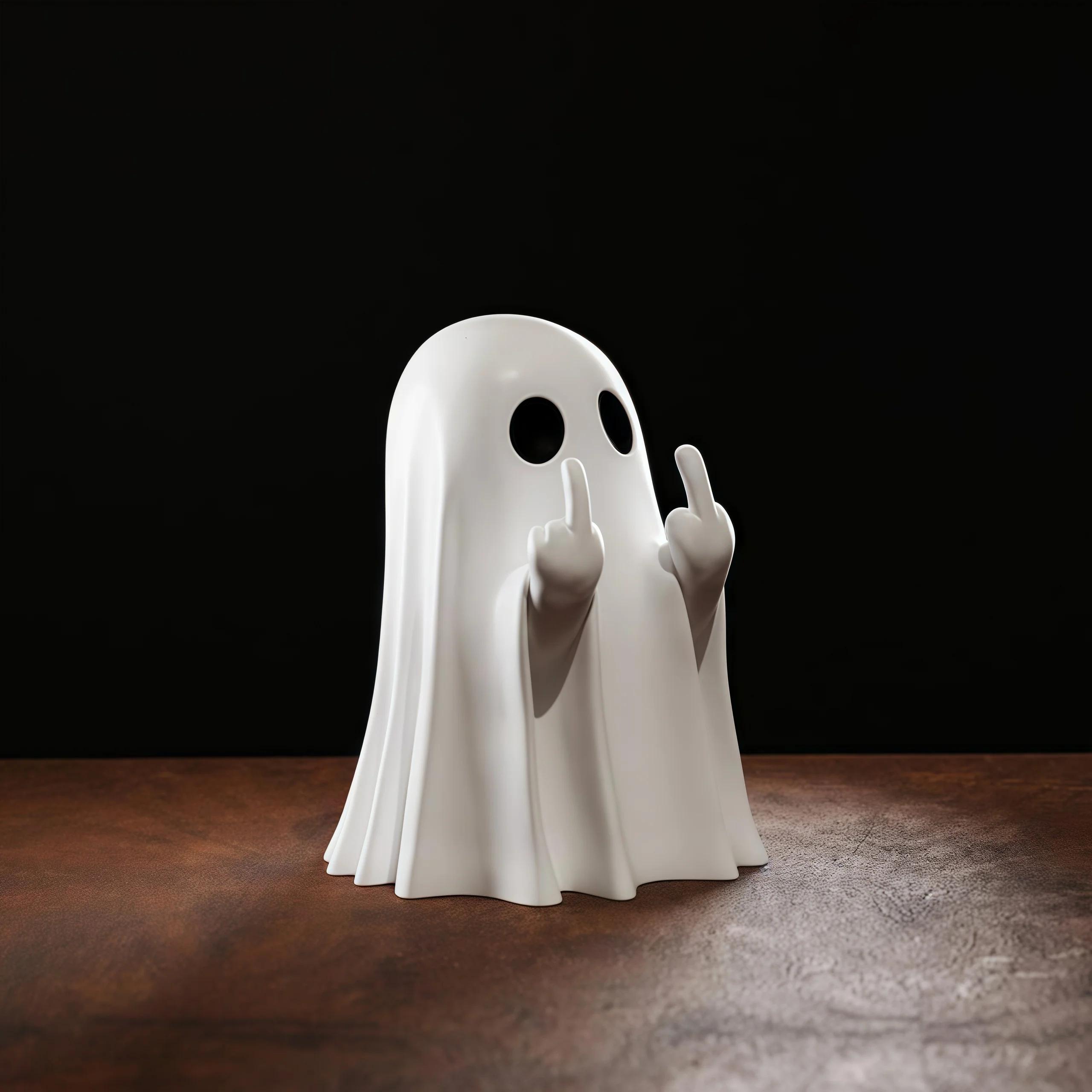 Pretty ghost statue with medium finger, ghosts small figurines of scary ghosts, decorations for Halloween house, coffee table center