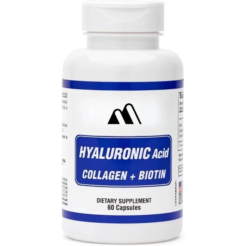 Natural Hyaluronic Acid Collagen and Biotin - Skin, Hair, Nail Health Support 60 Capsules
