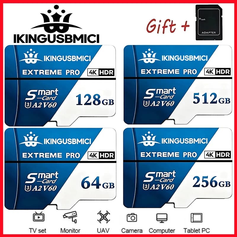Memory Card 256GB 512GB High Speed Cartao De Memoria 128GB Support 4K V60 Micro TF Card For Phone Camera Surveillance Device