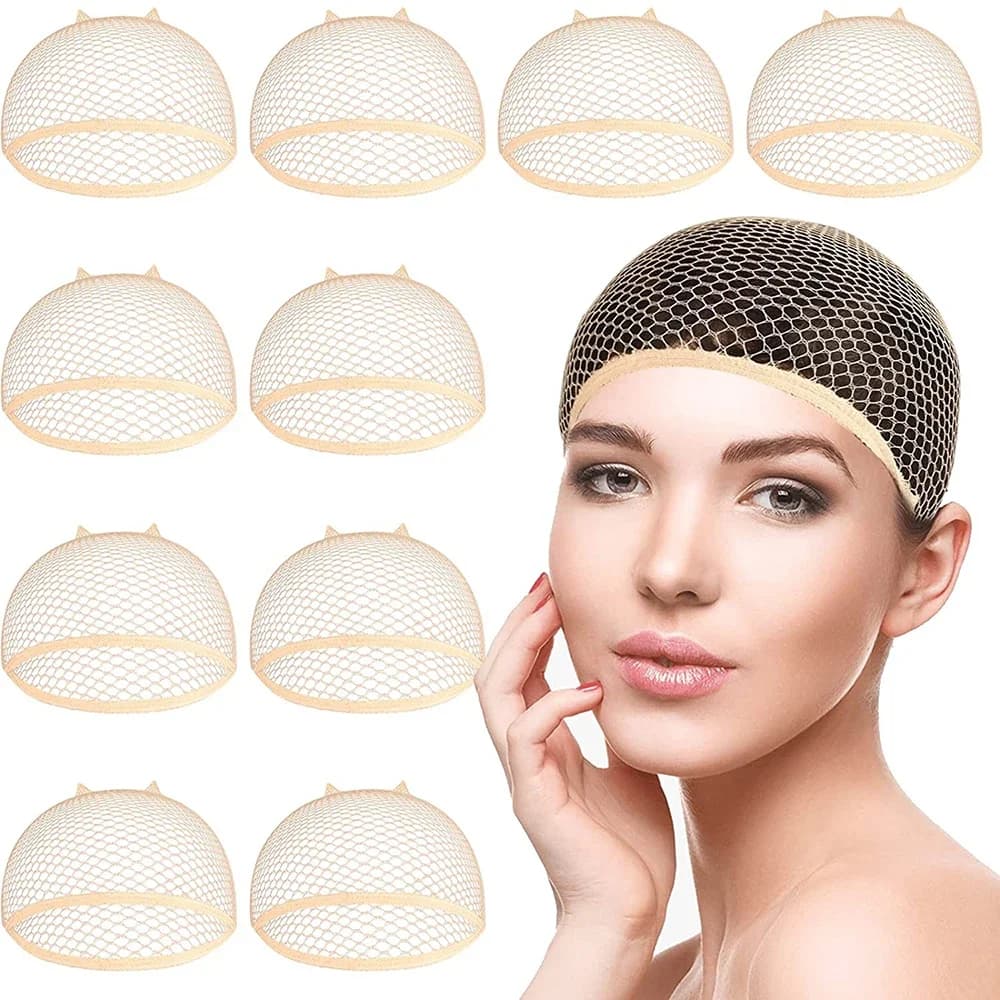 100 pieces mesh wig cap for wearing wigs stretchy fishing net stocking wig caps