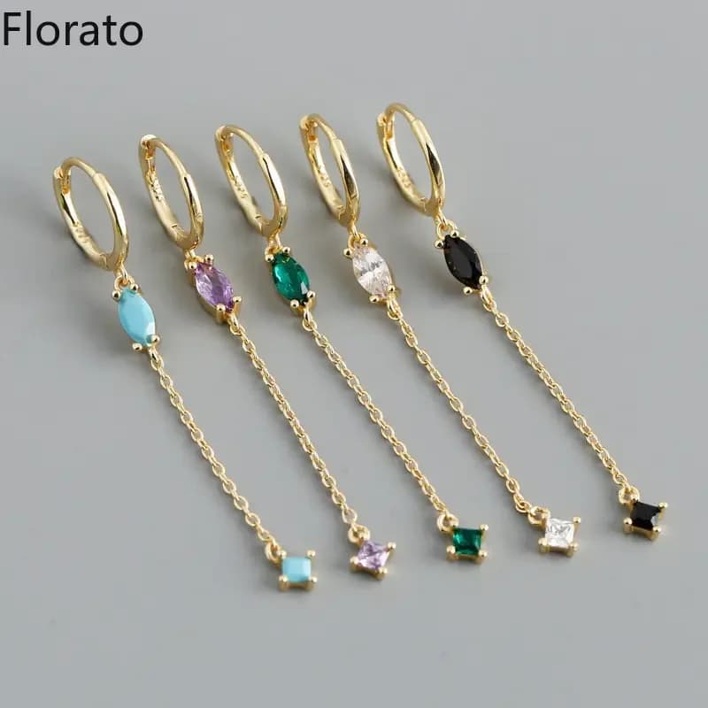 Orecchini a cerchio in nappa minimalista con ago per orecchio in argento sterling 925 per le donne Orecchini Huggie in zircone di cristallo Gioielleria raffinata pendientes
