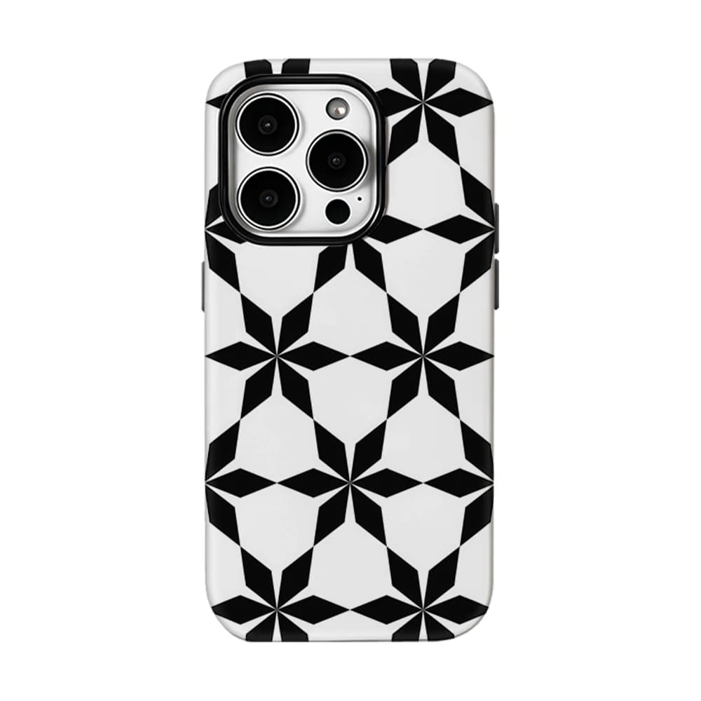 Custodia per telefono Monochrome Star Tile per iPhone 17 16 15 14 13 Pro Max Plus, custodia rigida magnetica a strato singolo/doppio