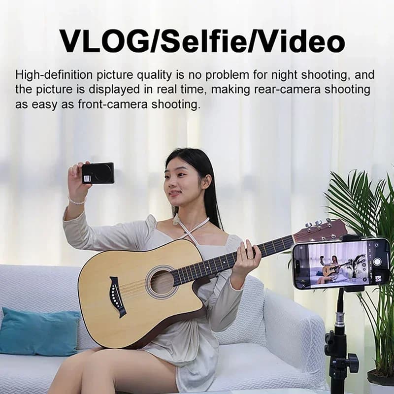 Monitor Magnetico per Selfie con Proiettore Schermo 180° ° Display Posteriore Rotante per Selfie con Telecomando per Smartphone, Ideale per Live Streaming