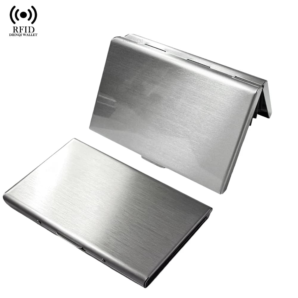 Porta Carte di Credito RFID in Alluminio, Custodia per Carte di Credito, Portafoglio Sottile e Minimalista di Grande Capacità