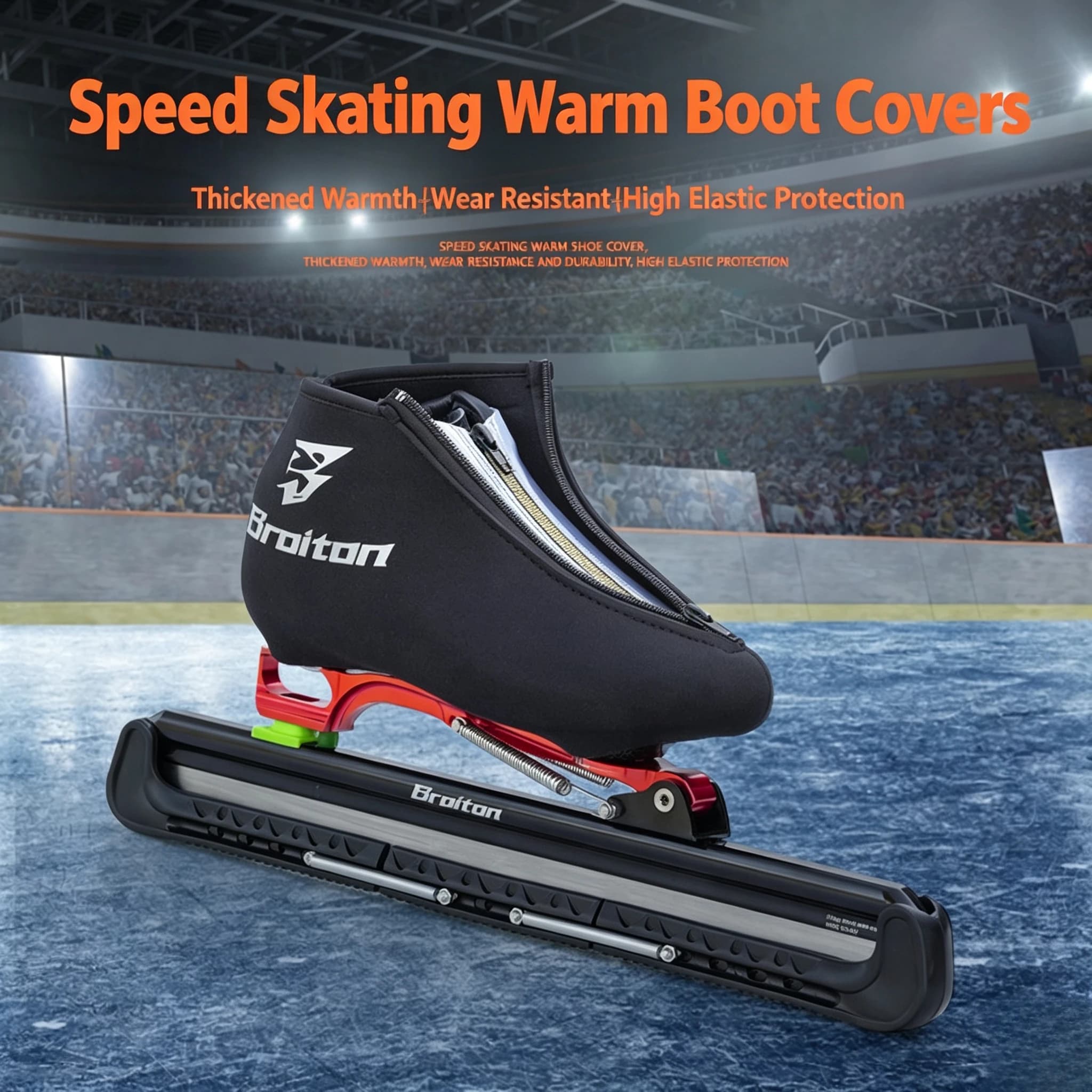 Zipper Thermal Skate Boot Covers for Speed Ice Skates Warm Cold Proof Protective Sleeve for Short & Long Track Speed Skating