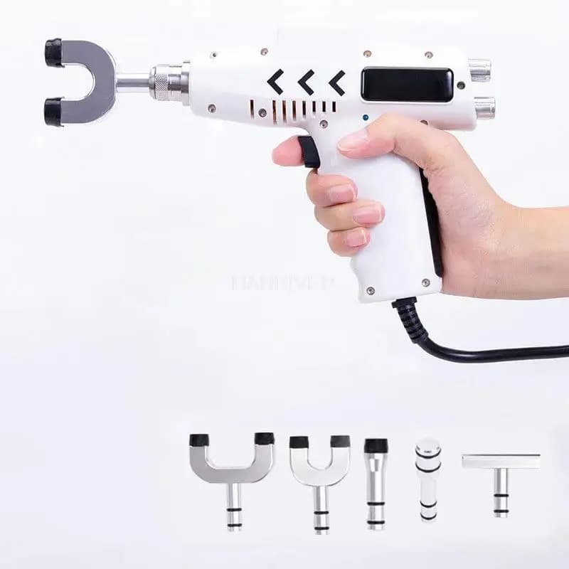 Customizable Chiropractic Instrument for Vertebral Column Correction, Electric Gun for Massages and Impulse Adjustments