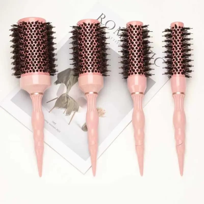Spazzola ad aria calda 1PC per styling, con setole ibride di cinghiale e nylon, arricciacapelli termico in ceramica per volume e lucentezza