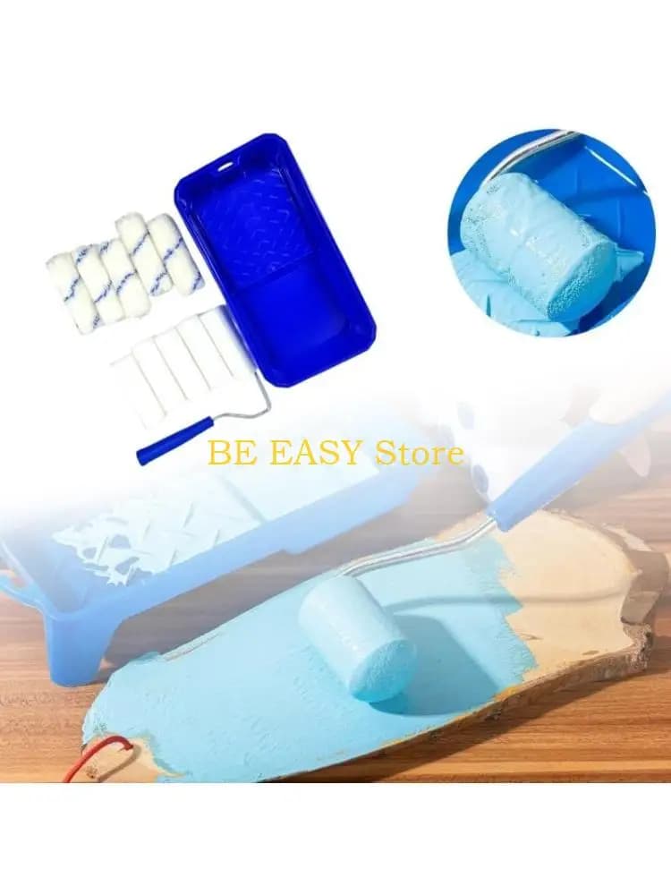 E28F Mini reusable polyester paint roller with decoration for thickened tray painting