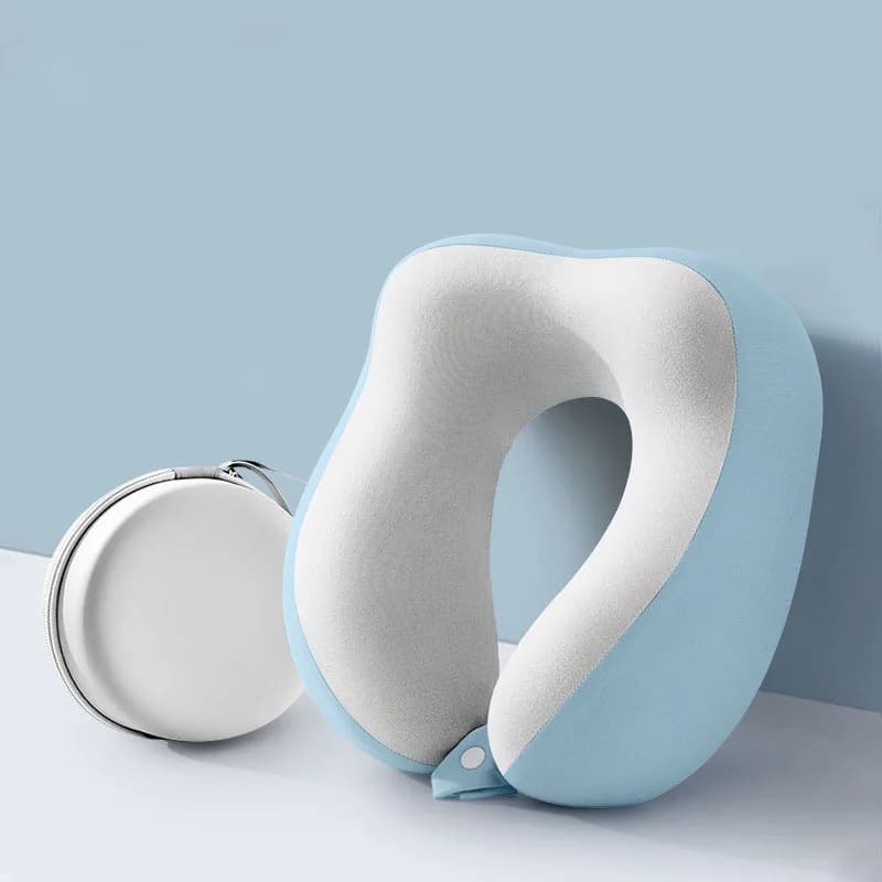 Cuscino per il collo portatile a forma di U per cuscino per pisolino da ufficio con scatola di immagazzinaggio per protezione cervicale Artefatto per dormire per aereo