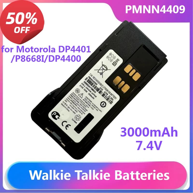 PMNN4409 Batterie Walkie Talkie per Motorola DP4401/P8668I/DP4400 Batteria Walkie Talkie con TYPE-c