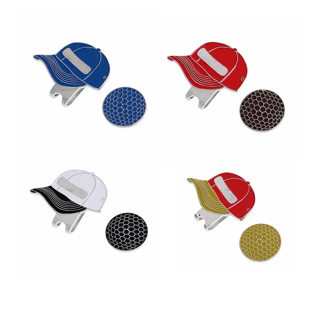 Indicatore per palline da golf in metallo con clip per cappello, regalo per golfisti, 4 colori