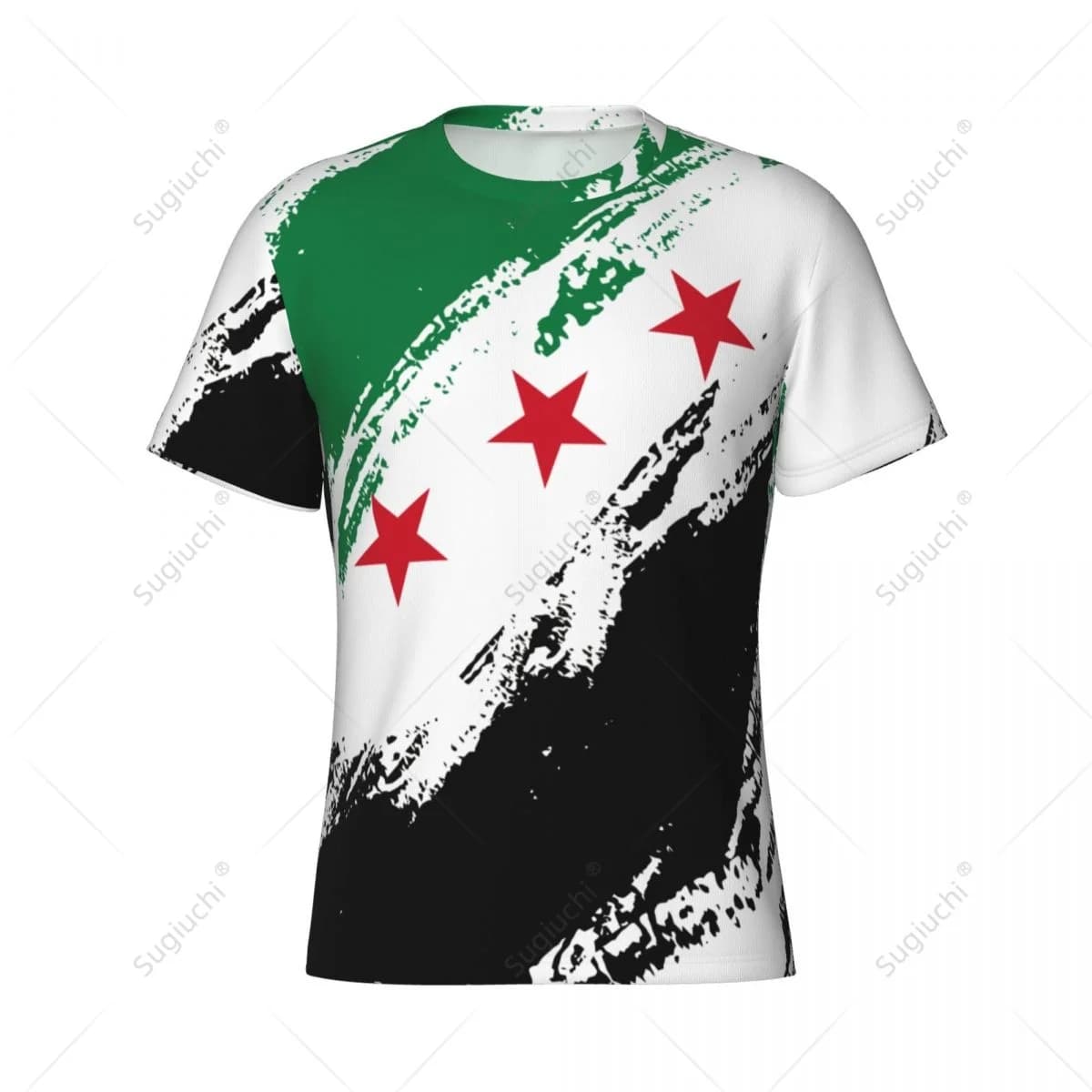 Maglietta Sportiva Personalizzata con Nome e Numero, Bandiera Siriana 1932-1963, per Uomo e Donna, per Tifosi di Calcio