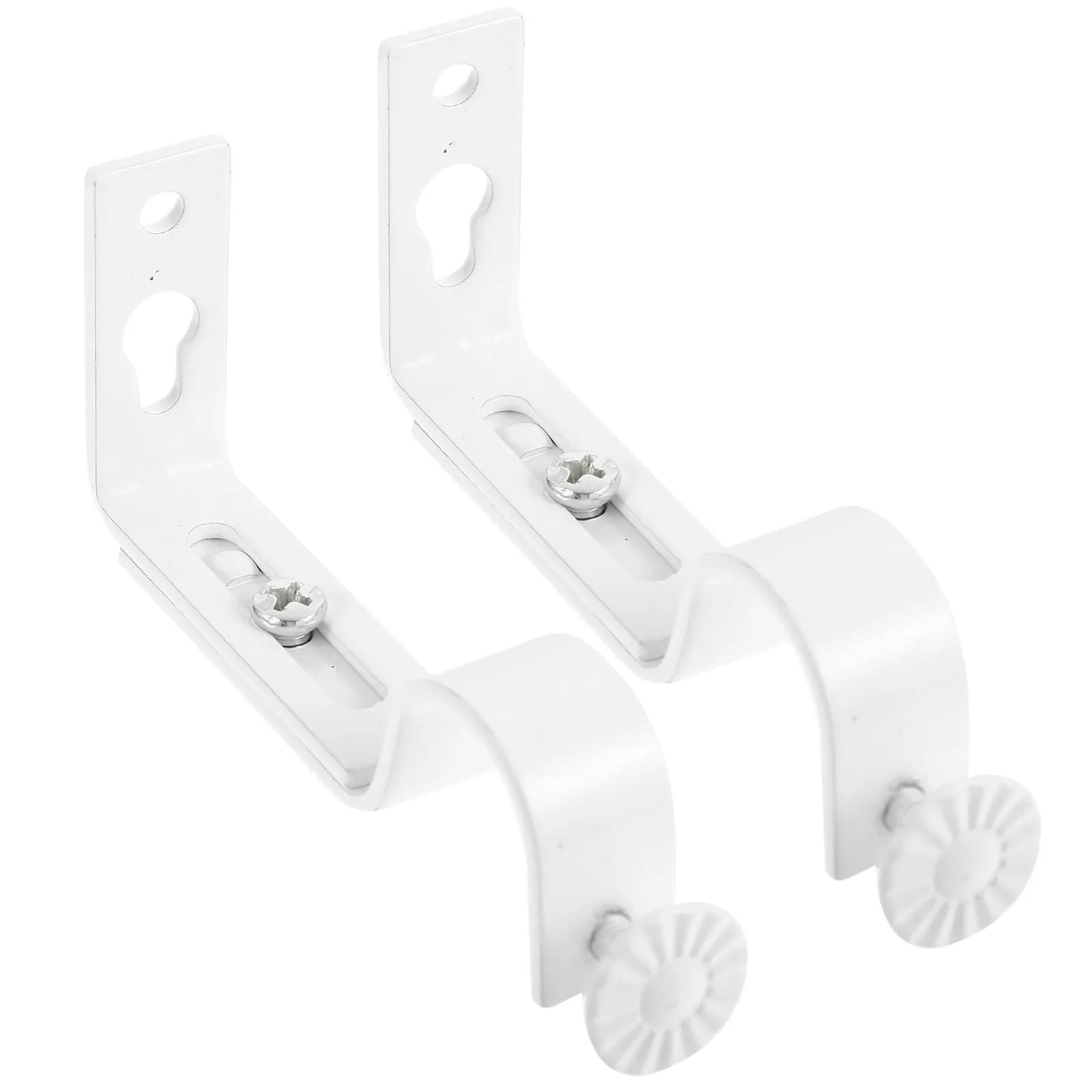 2Pcs Premium Iron Curtain Rod Bracket Holder Fits 18-22Mm Poles Vintage Style Drapery Pole Mounting