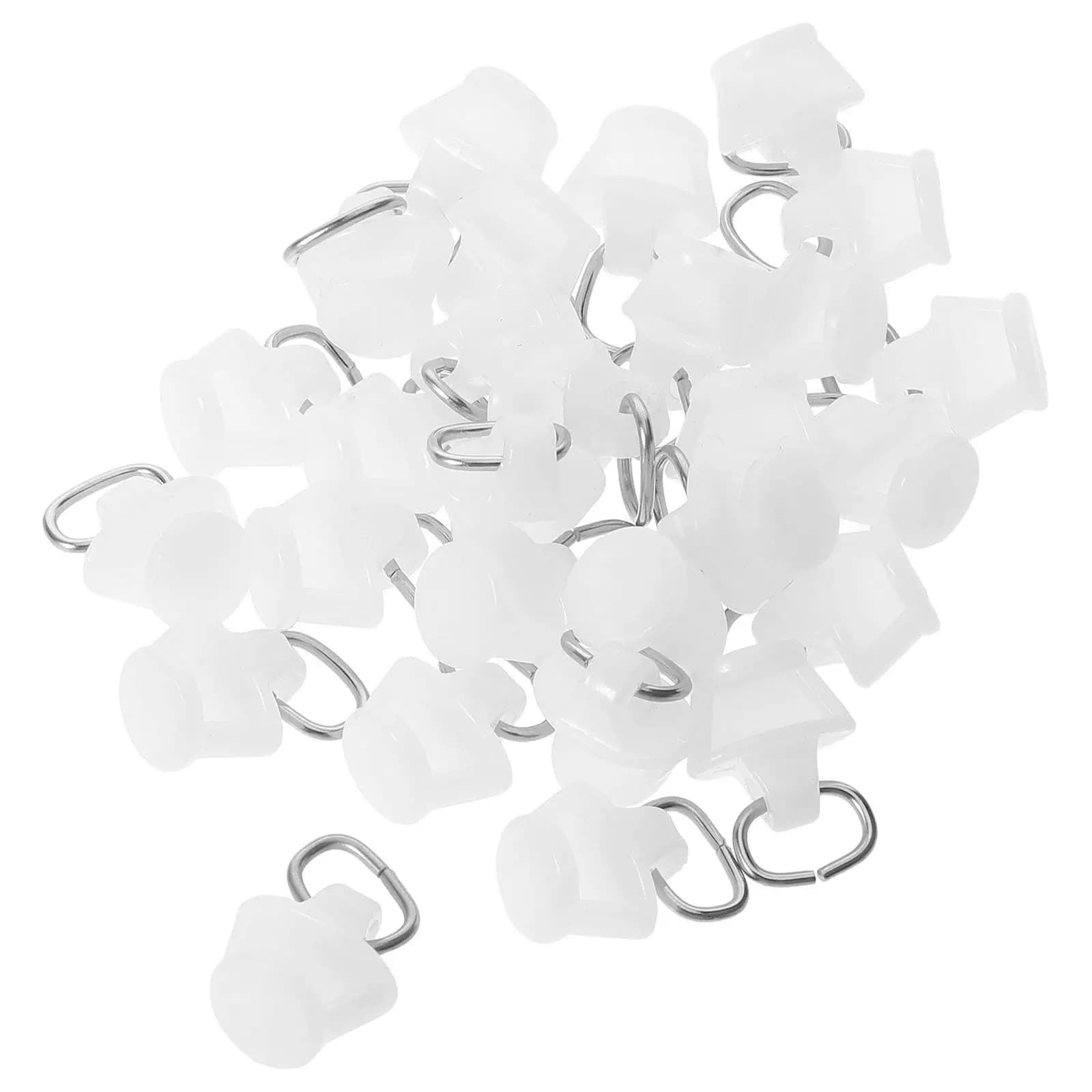 100 Pezzi Pattini Scorrevoli in Plastica Bianca Liscia per Binari Tende, Sostituzione per Sistemi a Rotaia, Scorrevoli per Aste Tende, Finestre a Soffitto e Doccia