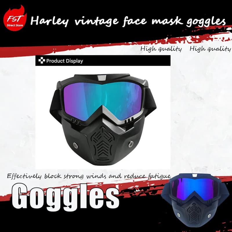 Maschera protettiva vintage per Harley, occhiali per moto fuoristrada, occhiali protettivi per ciclismo all'aperto