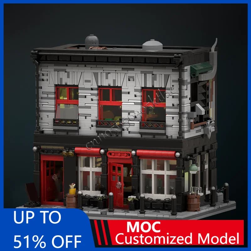 2285 Parts MOC Creative City Street View Modular DramShop Model Architecture Building Blocks Children Bricks Popular Toys Gifts