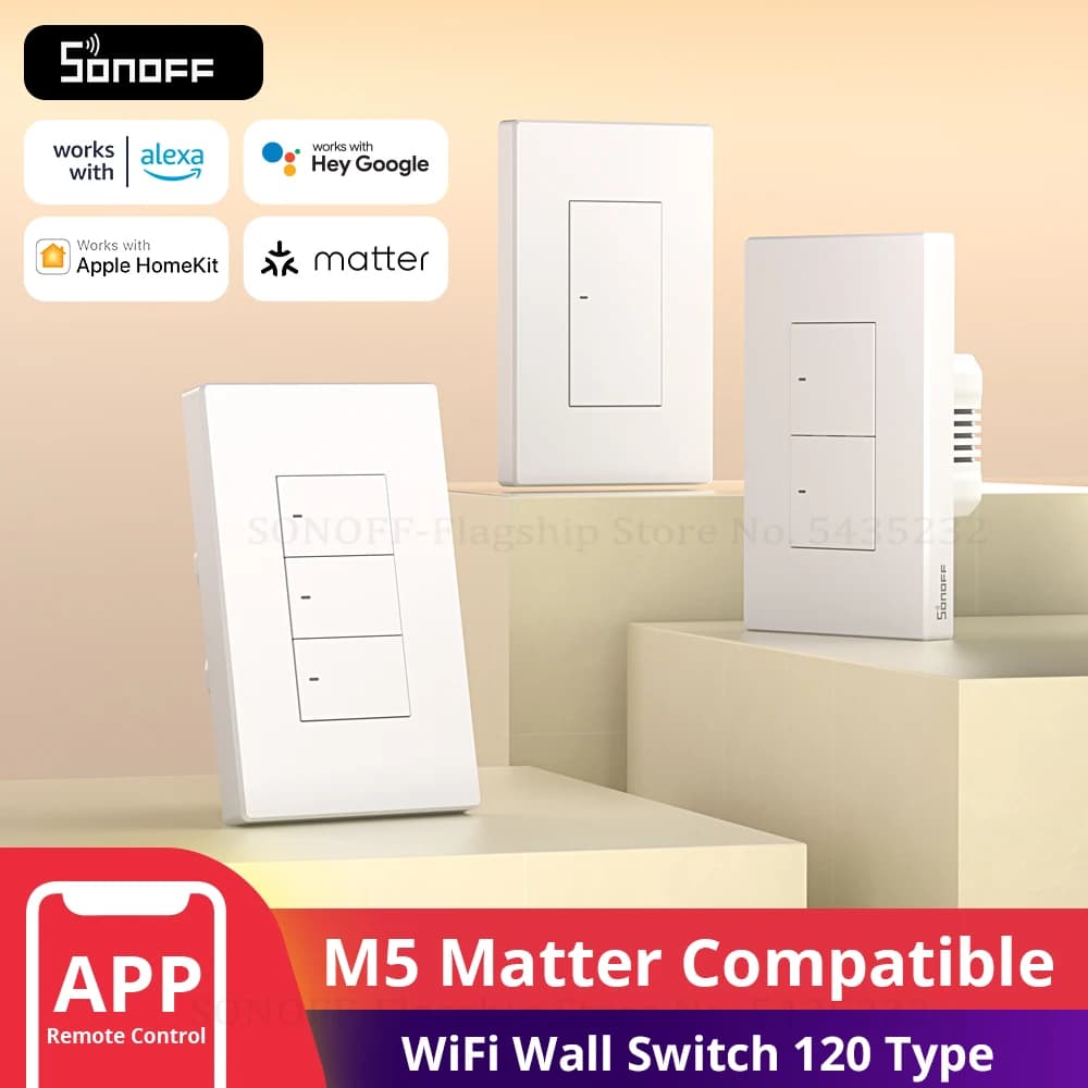 SONOFF M5 Matter WiFi Smart Wall Switch The smart home remote control works with Apple Home Alexa Google Assistant Alice