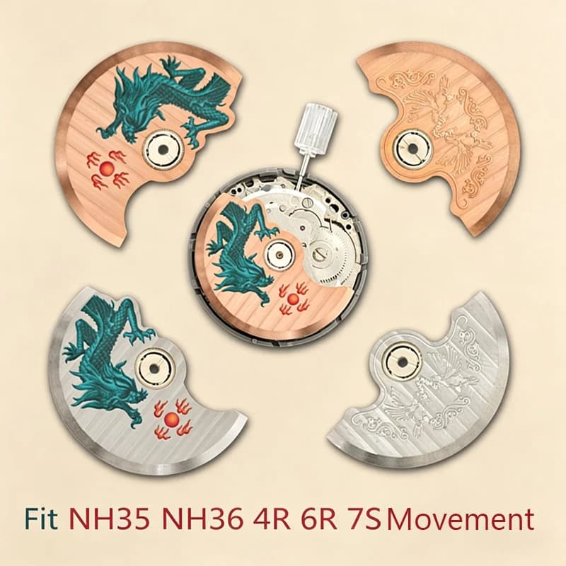 Loong NH35 Pendulum Oscillating Weight Rotor Movement Fit for NH38 NH39 4R36 7S26 NH36 Movement Hammer Automatic Rotor Parts