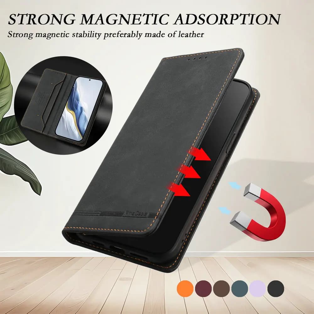 Per Xiaomi Redmi Nota 15 14 13 12 Pro Plus 5G 4G RFID Custodia a portafoglio in pelle per Redmi Note 15 Pro 14s 12s 12 Turbo Magnet Cover