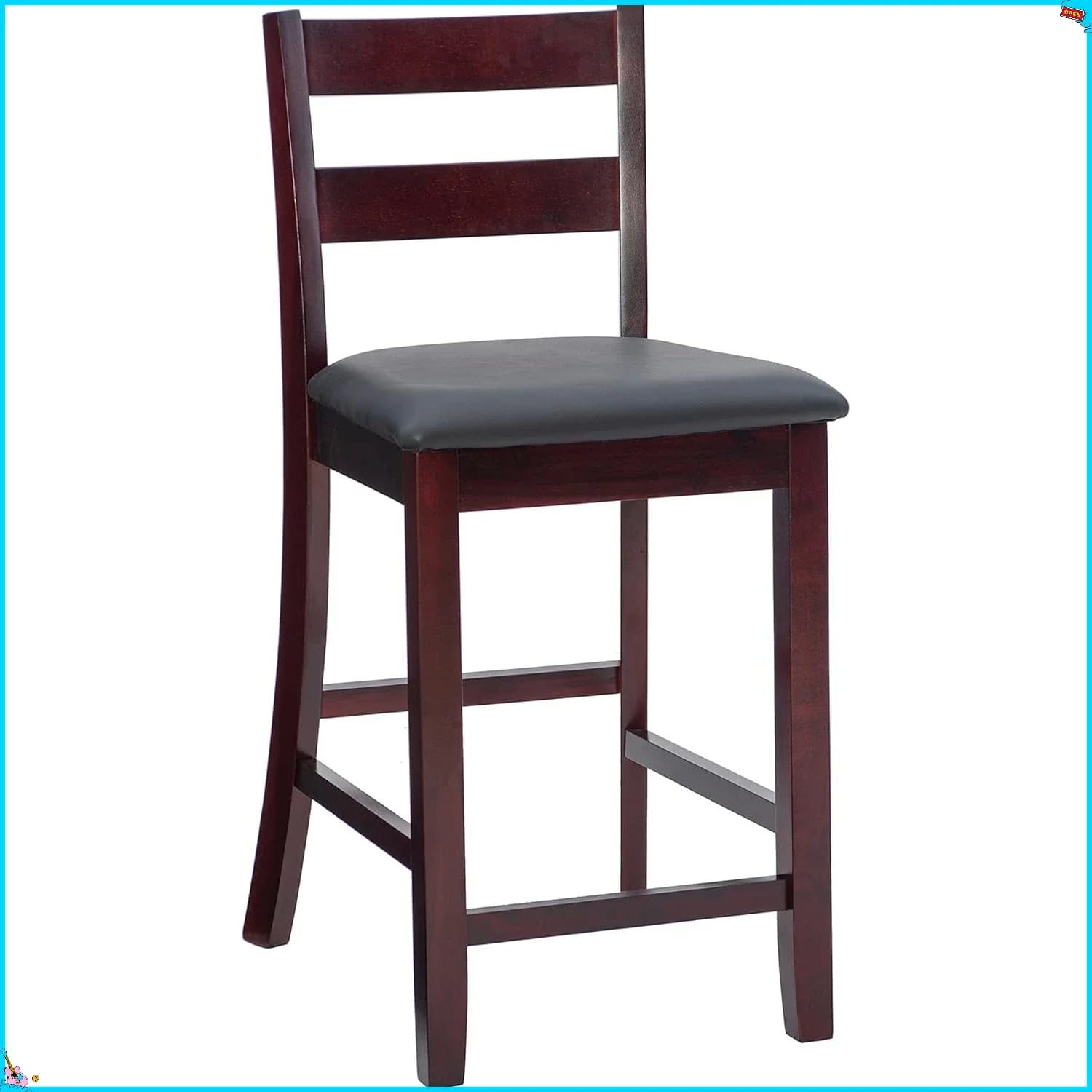 Sgabello da bar alto 37 pollici, sedile profondo 17 pollici, sgabello in metallo resistente per bancone bar ristorante, sgabello comfort con supporto per la schiena