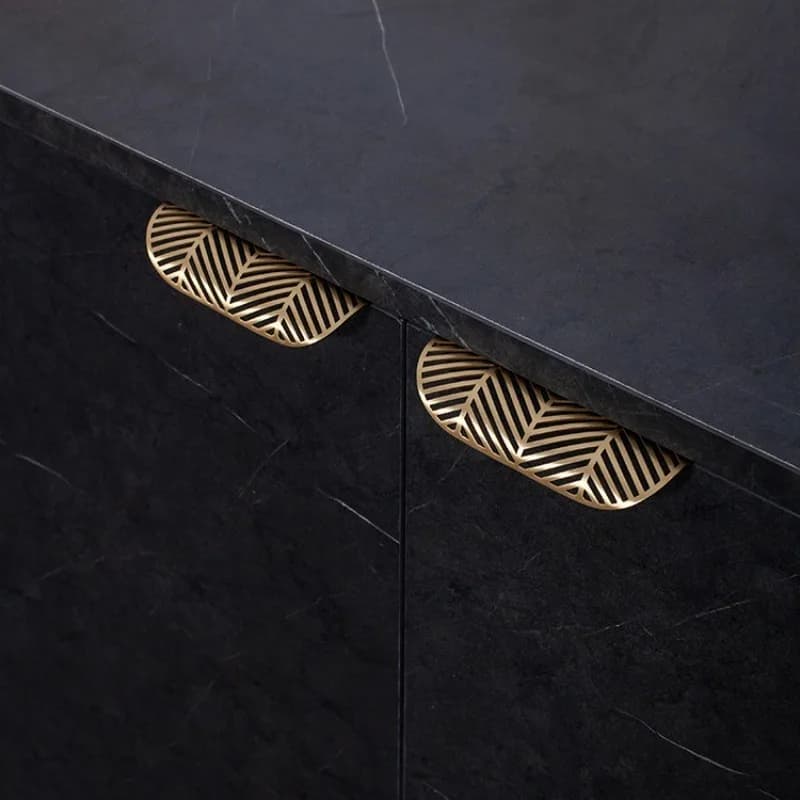Maniglie per Mobili a Forma di Foglia in Ottone Dorato, Maniglie per Armadietti Scarpe, Maniglie per Porte Cucina, Pomelli per Cassetti in Rame, Maniglie per Armadi e Guardaroba