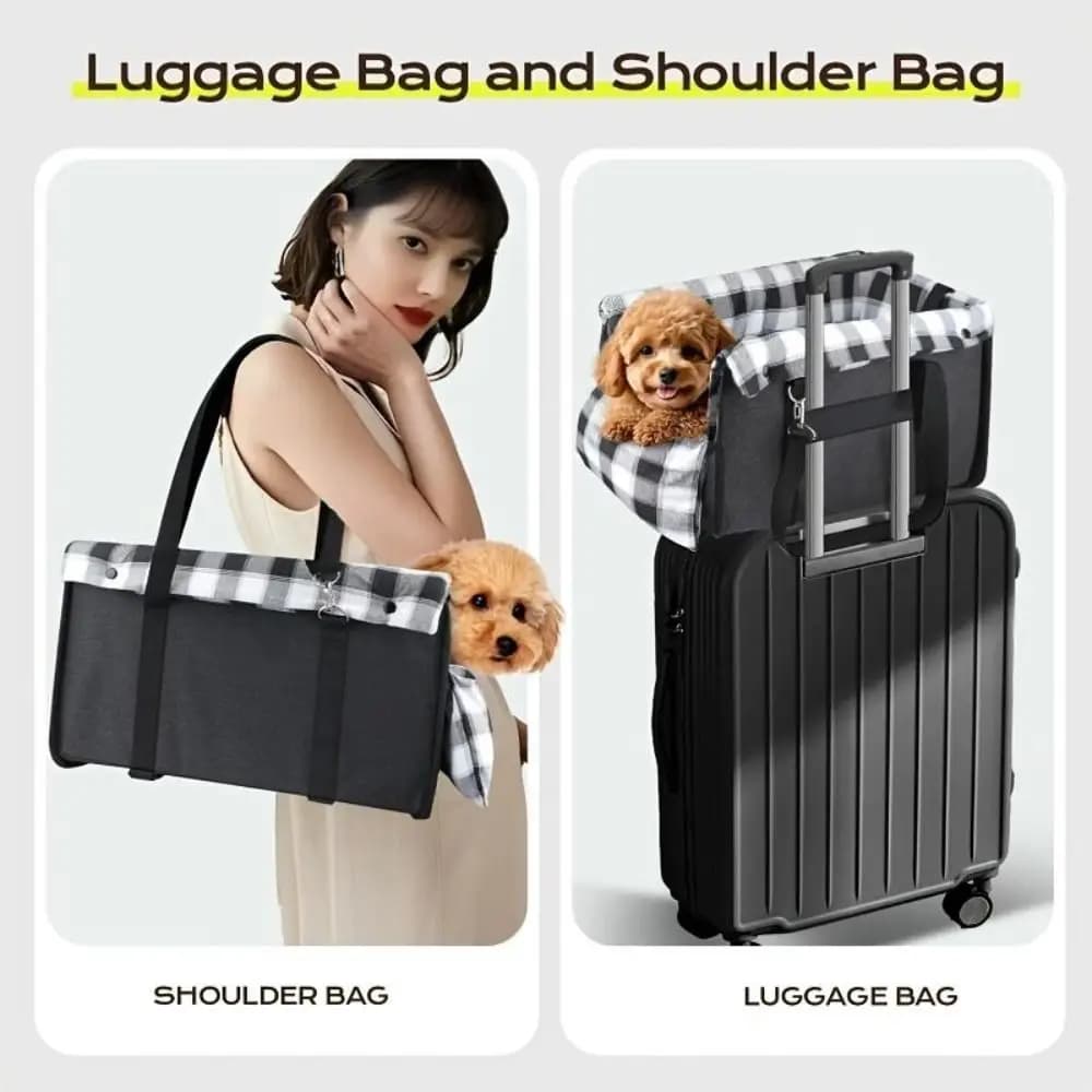 Portable Anti Slip Center Console Dog Seat Universal Soft Pillow Pet Car Seat Inner Seat Belt Cozy Anti-Collapse Seat Small Dogs