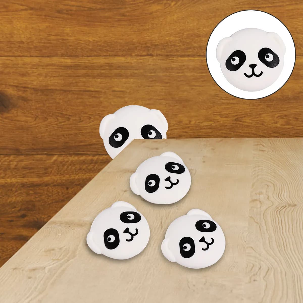 3 pezzi di protezioni per maniglie delle porte in silicone a forma di panda, anti-collisione, autoadesive, ammortizzatori per porte.