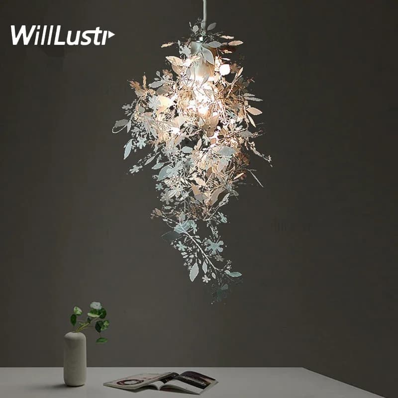 Tord Boontje Lampada a sospensione Artecnica Ghirlanda Lampada a sospensione Lampadario a soffitto sospeso in acciaio cromato nero bianco oro fai da te