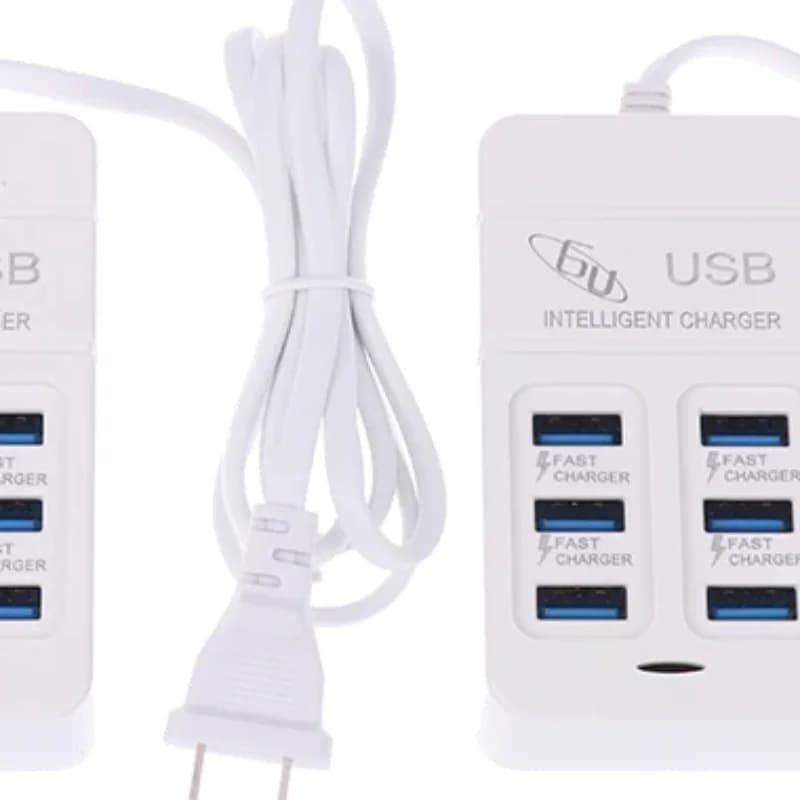 1PC U.S. Plug 6Ports USB Multiport Charger 35W PD Type-C Wall Charger for Fast Charging for Mobile Phone Adapter Hub USB TypeC