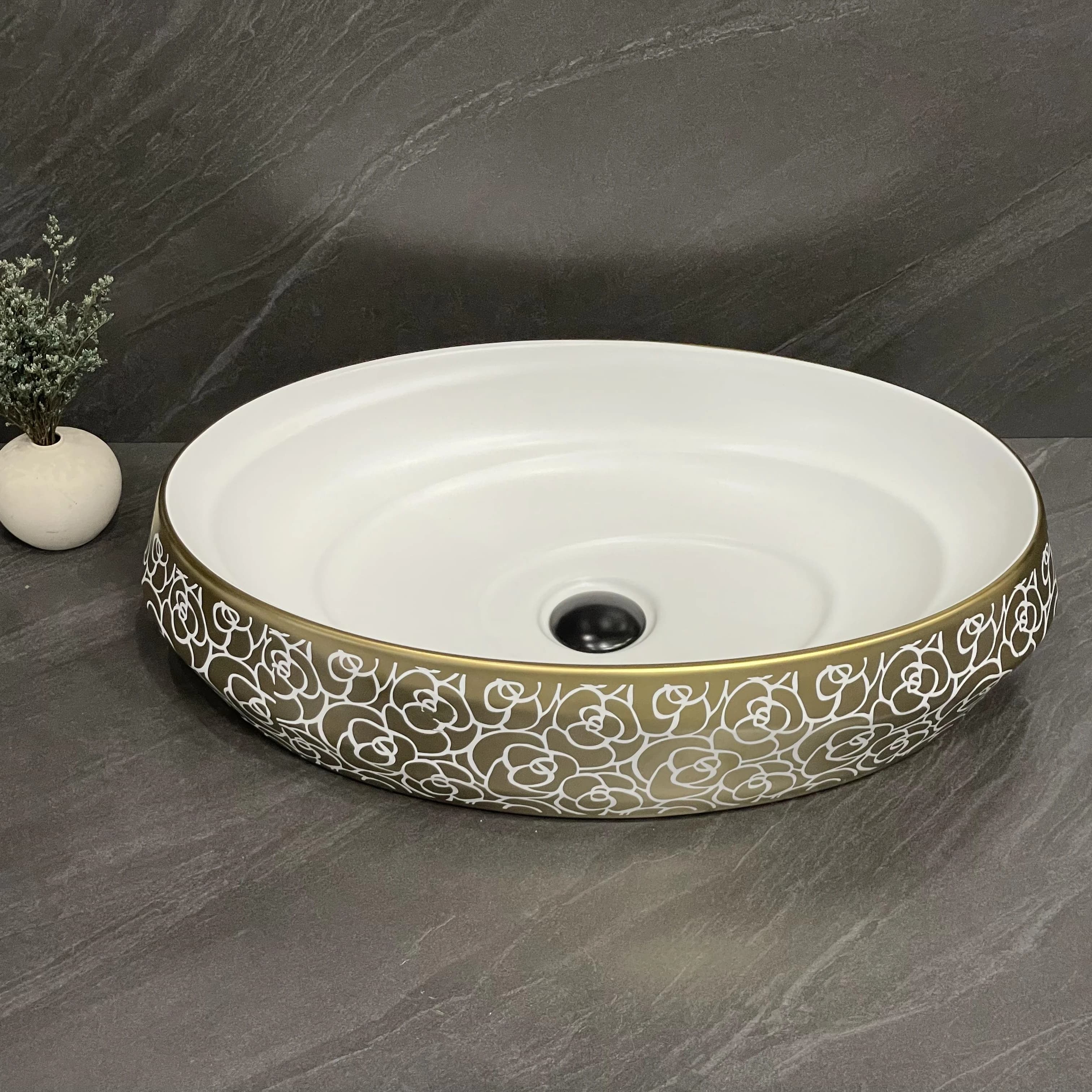 Ciotola di frutta moderna in marmo, decorazione ovale per vassoio di frutta secca, bacino in ceramica naturale, bagno