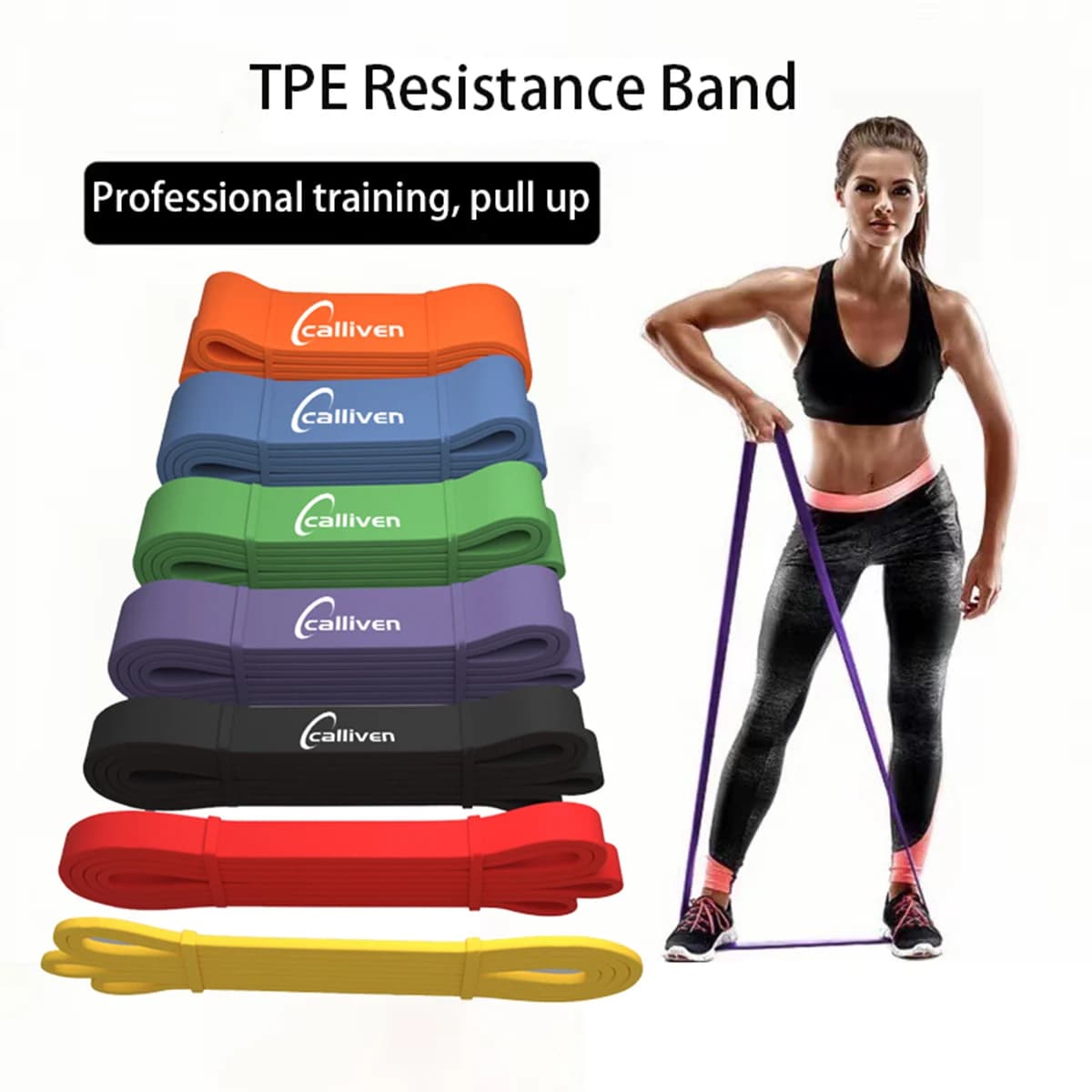 Elastic fitness band Resistance tension band for fitness enthusiasts Training for strength Yoga Auxiliary rope band for waist and leg