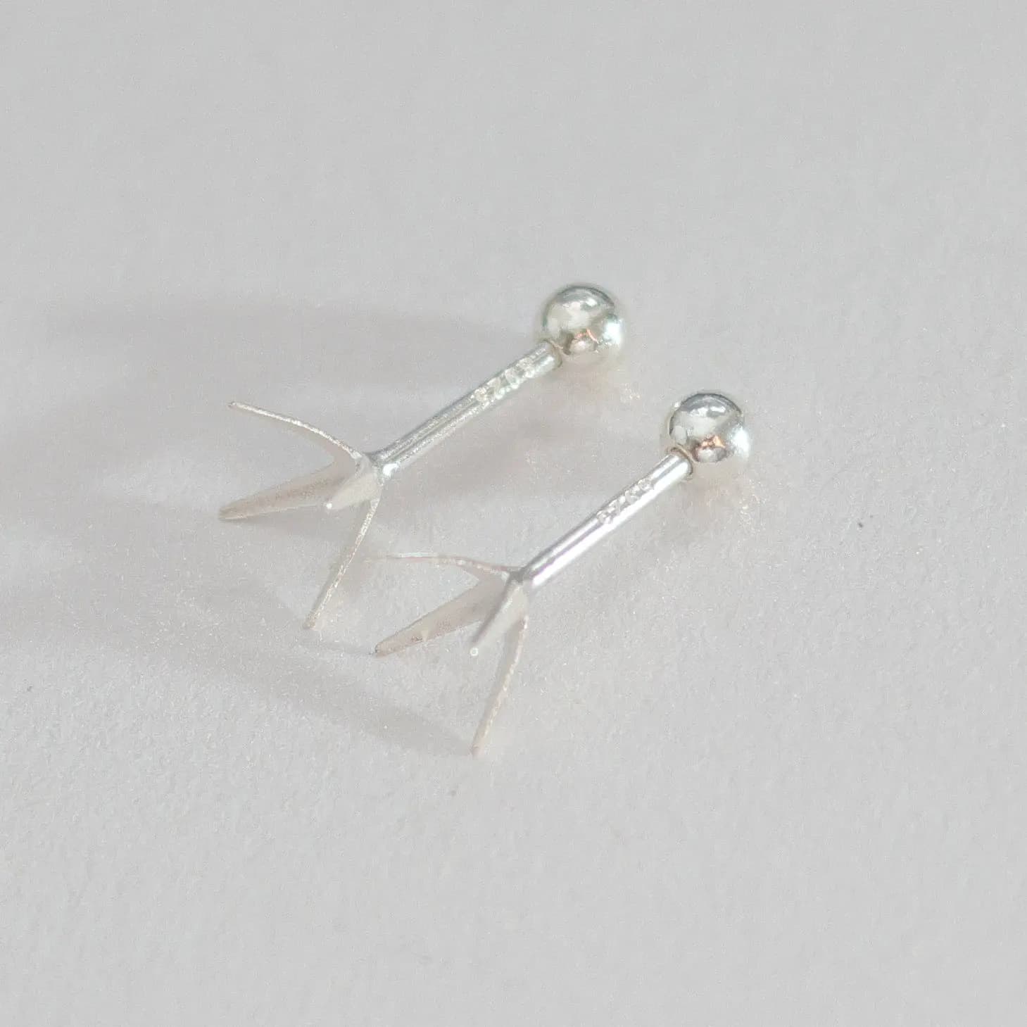 1 Pair 100% 925 Sterling Silver Earring Setting for DIY Stud Earring Making