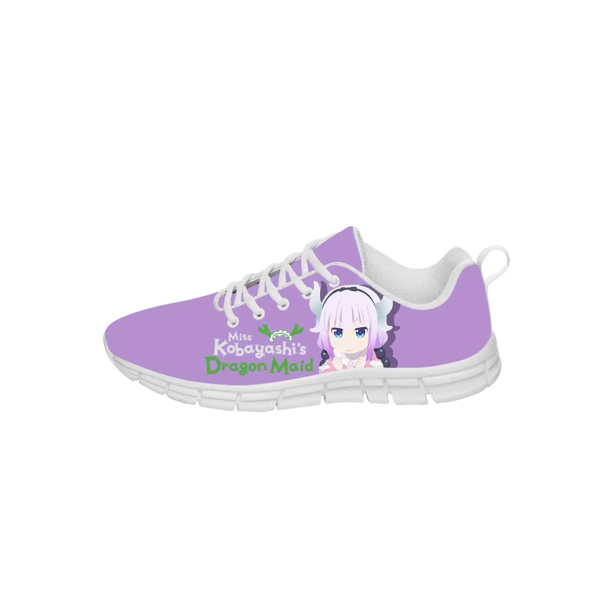 Scarpe da ginnastica Hot Anime Miss Kobayashi's Dragon Maid per uomo e donna, alla moda, casual, in tela, da corsa, leggere, con stampa 3D