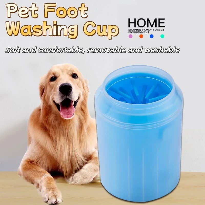 Tazza per la pulizia delle zampe del cane, spazzola in silicone morbido, detergente portatile per zampe di animali domestici, strumento per la pulizia rapida, accessori per il lavaggio delle zampe all'aperto per cani e gatti