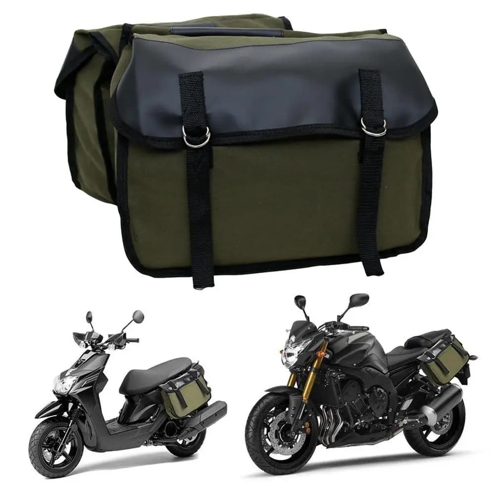 Motorbike Cycling Saddle Bag Rear Back Pack Saddlebags Equine Canvas Luggage Vintage Trunk Accessories