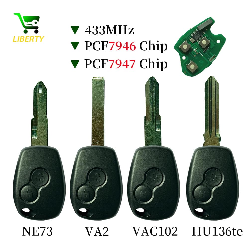 Liberty ID46 PCF7946/7947 Chiave telecomando per auto per Renault Trafic Duster Master Modus Clio 3 Twingo Movano Dacia Logan Sandero Kangoo