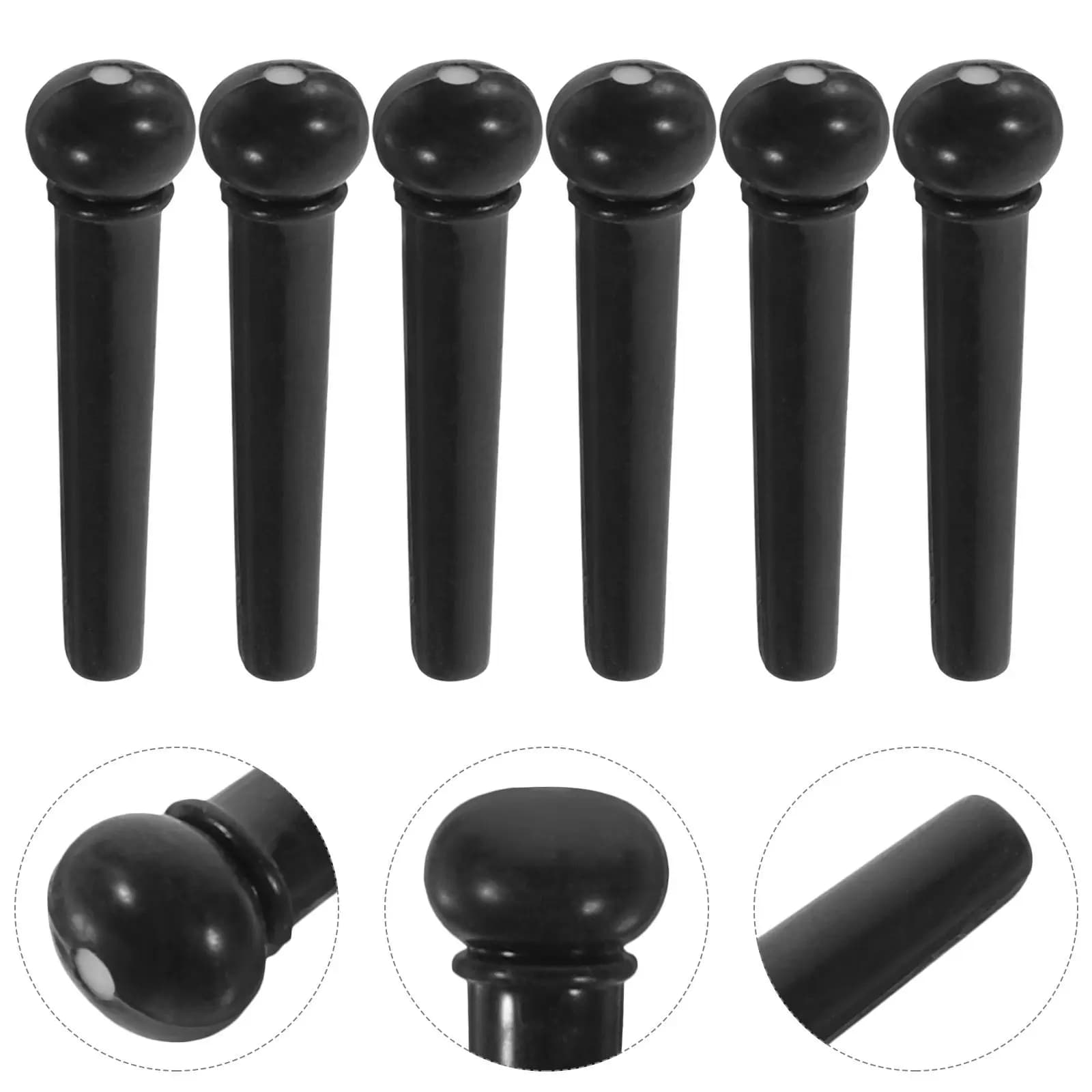 6 Pezzi Affidabili Perni per Ponte Chitarra, Resistenti alla Deformazione e allo Sbiadimento, per Chitarra Acustica, Classica, Folk e Ukulele