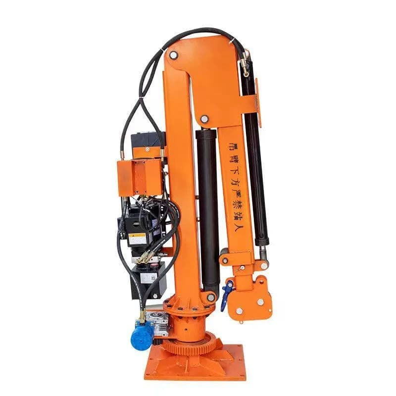 Piccola Gru Idraulica Elettrica Mobile per Camion 12V 24V, Sollevatore Telescopico Rotante Automatico da 1-2 Tonnellate per Pickup e Furgoni