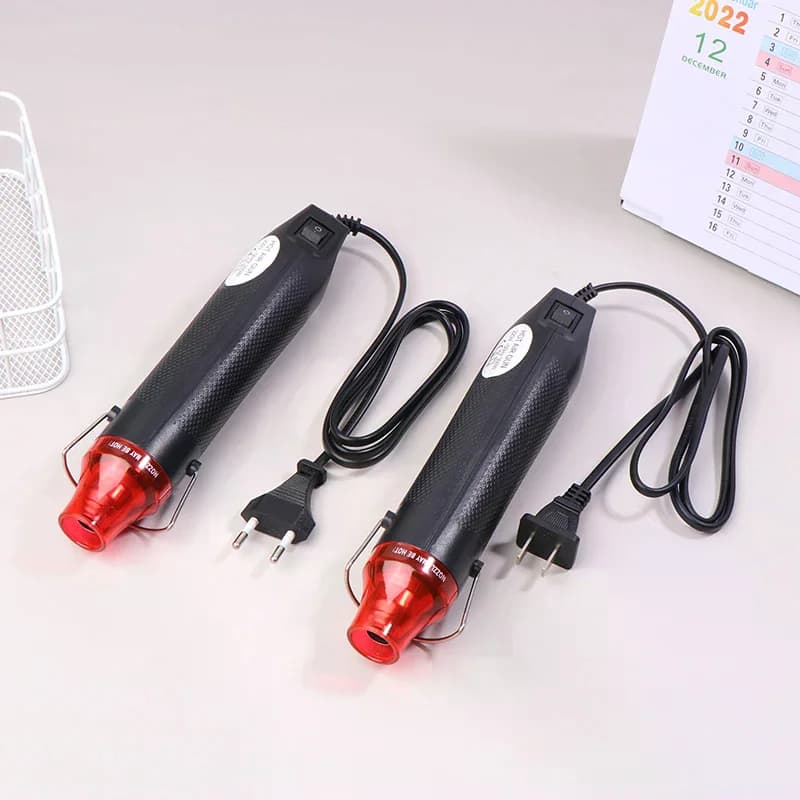 Pistola ad Aria Calda 110v 220v, Strumento Fai-da-Te, Utensile Elettrico Mini 300w per Saldatura e Artigianato con Supporto
