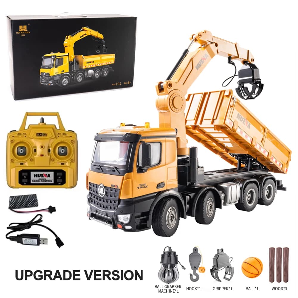 HUINA 1/14 1538 26CH RC Semi-lega telecomando con presa in legno ribaltabile ingegneria modello di camion giocattolo regalo di compleanno per bambini