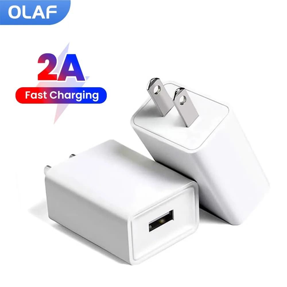 Caricatore USB Olaf 10W 5V 2A Caricatore per telefono Caricatore USB con spina EU/US Adattatore caricatore da parete portatile da viaggio per iPhone Samsung Xiaomi