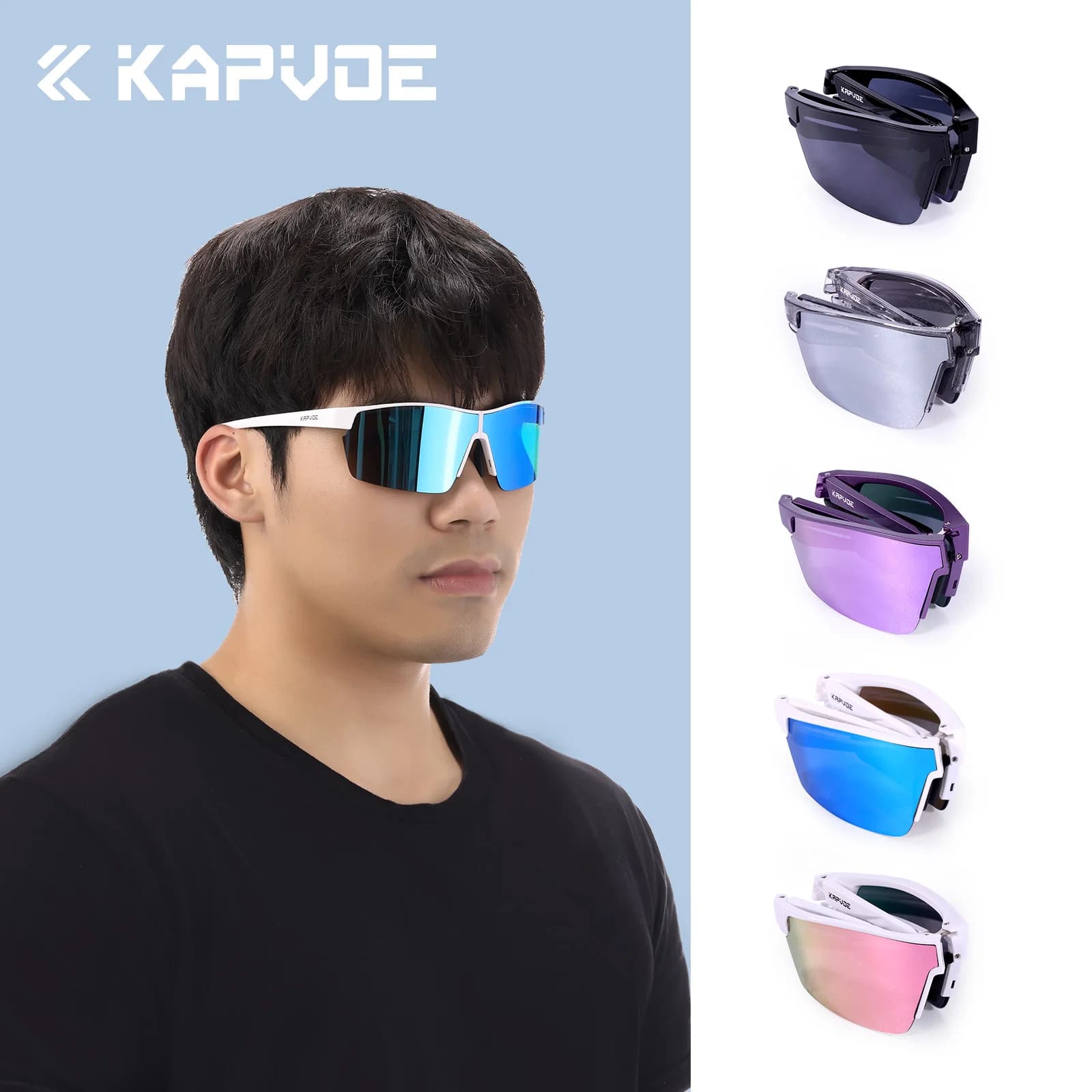 SCVCN Portable Photochromic Folding Sunglasses Lightweight Cycling Glasses Bike Bicycle Men Women Sport Goggles MTB Racing UV400
