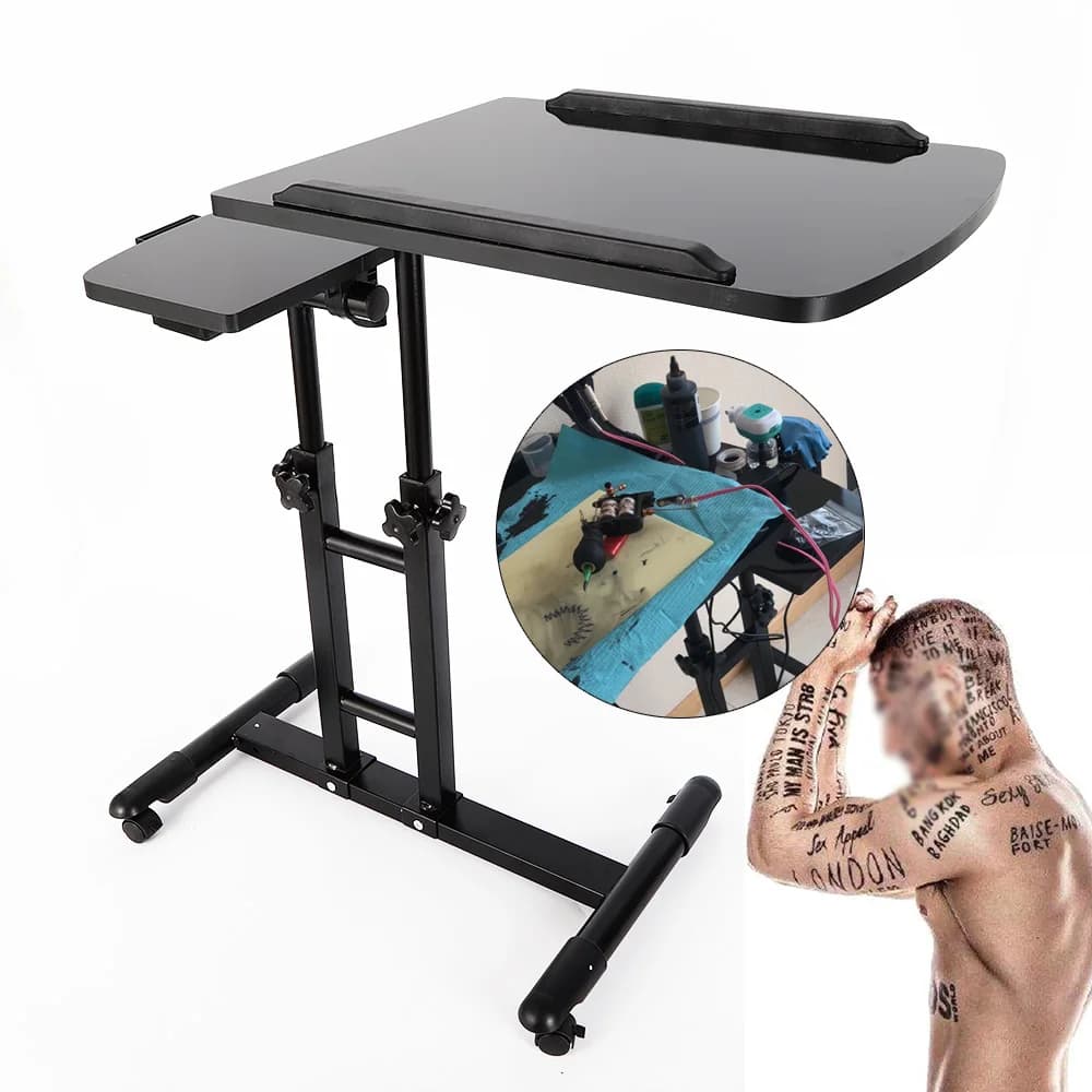 Stazione di tatuaggi regolabile, vassoio rotante, stazione di lavoro per tatuaggi, per studio di tatuaggi, salone di bellezza, negozio medico, mobili per salone
