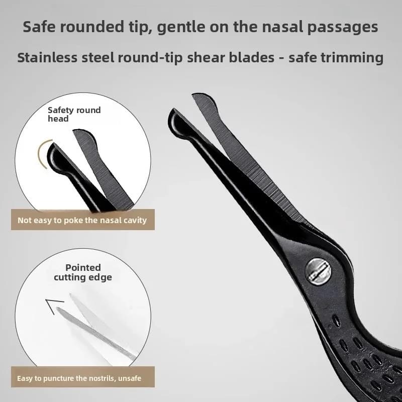 1Pcs/2Pcs Stainless Steel Stork Shaped Scissors, Safety Round Tip Nose Hair Trimmer, Mini Eyebrow Beard Grooming Shears C622