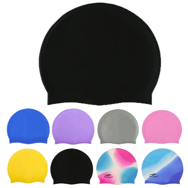 Women's Waterproof Silicone Swimwear High Elastic Flexible Elastic Elastic Ear Guards Pool Hat for Adult Kids Boys