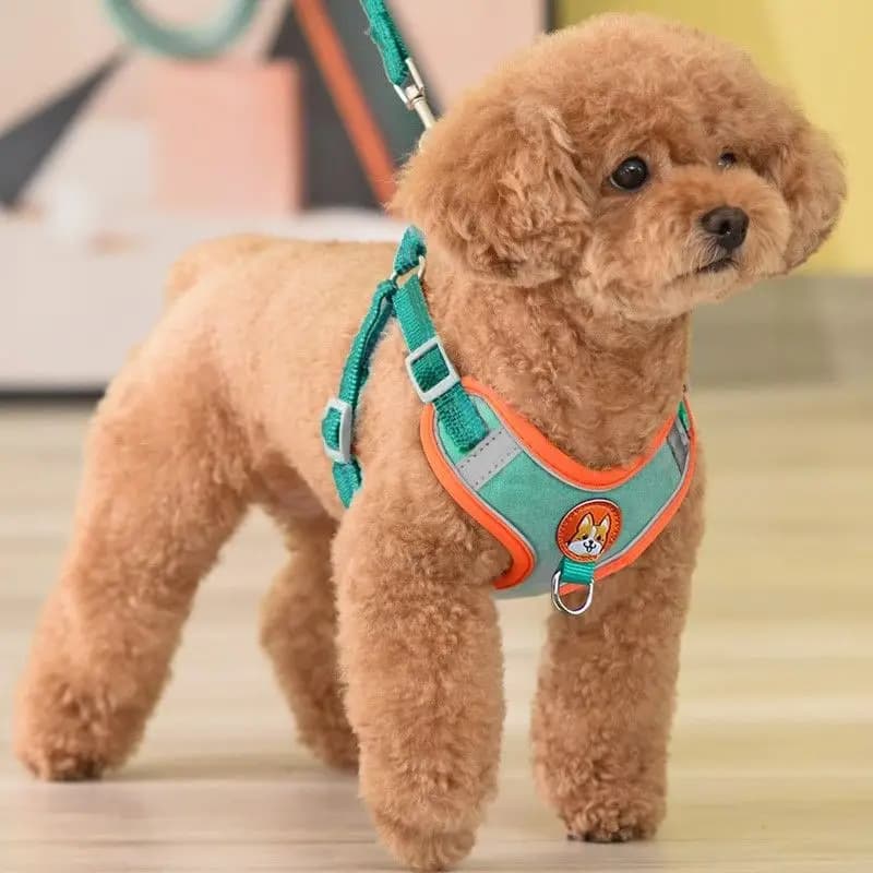 Adjustable No Pull Reflective Pet Harness Lead Walking Running Leashes Dog Cat Chest Strap Vest Leash