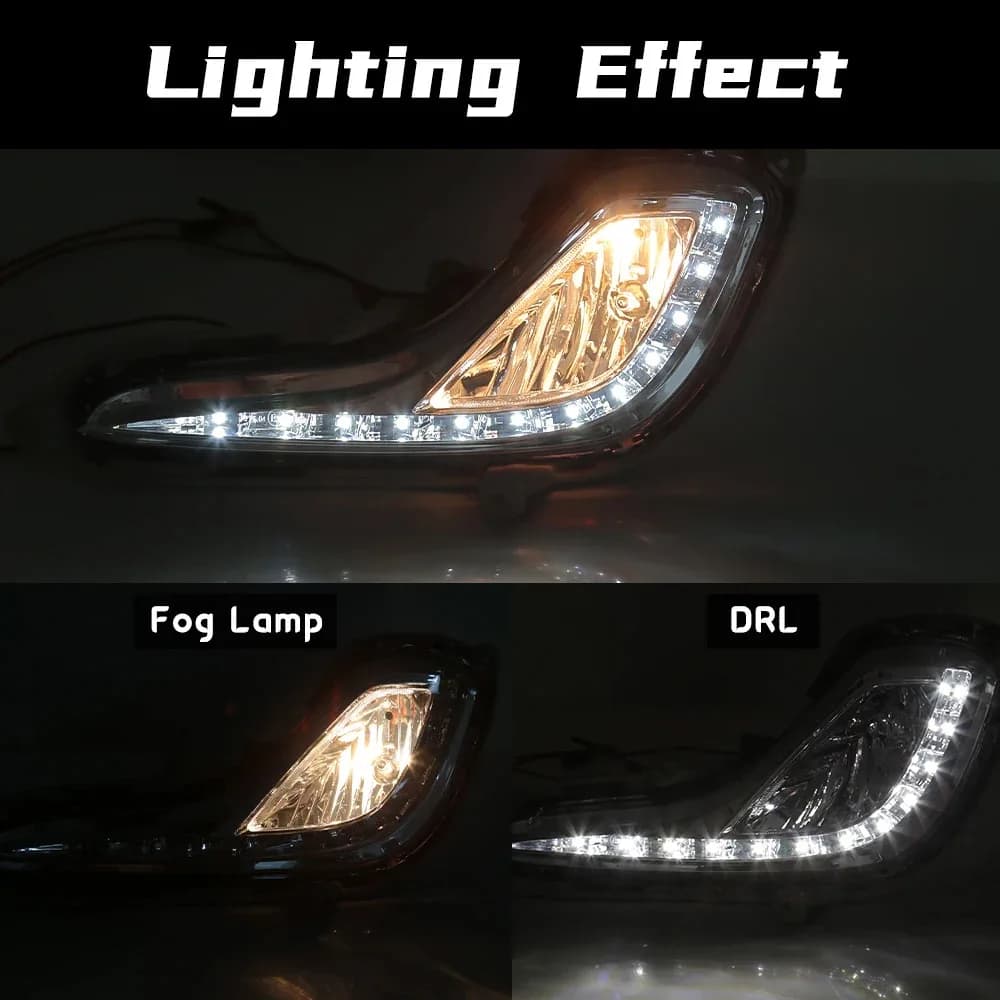 Per Hyundai Accent 2012 2013 2014 2015 2016 2017 DRL LED Luce di marcia diurna Lampada fendinebbia Auto Faro Impermeabile Luci diurna